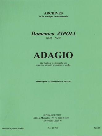 Adagio pour hautbois, violoncelle soli,orchestre a cordes et orgue partition et parties