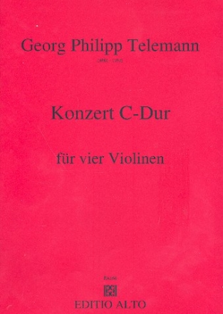 Konzert C-Dur fr 4 Violinen Partitur und Stimmen