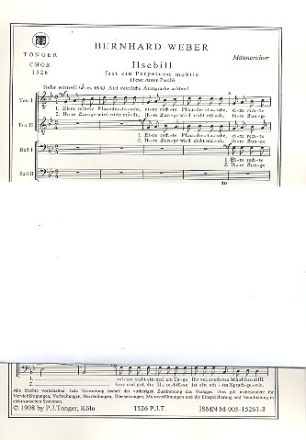 Ilsebill fr Mnnerchor a cappella Partitur