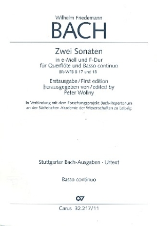 2 Sonaten für Flöte und Bc Basso continuo