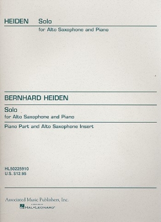 Solo for alto saxophone and piano (1969)