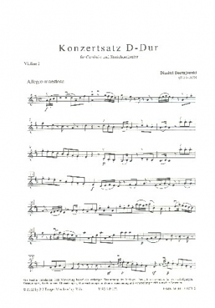 Konzertsatz D-Dur fr Cembalo und Streichorchester Violine 1
