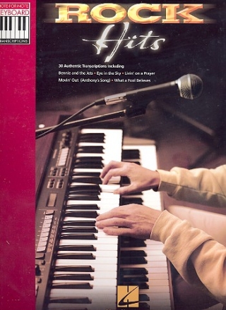Rock Hits: Songbook for note-for-note keyboard transcription and voice