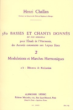 380 basses et chants donns vol.2b Modulations et marches harmoniques - lments de ralisation