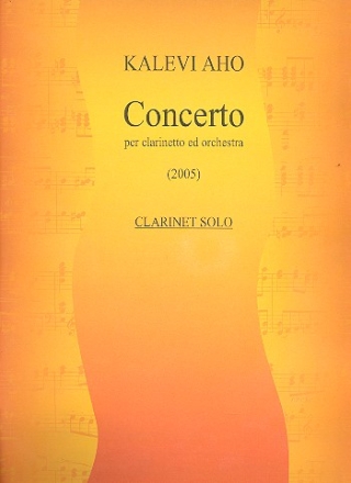 Concerto for Clarinet and Orchestra solo part and cadenzas (archive copy)