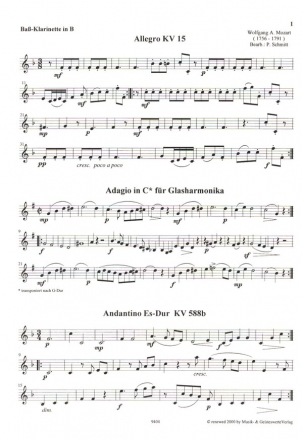 Frhe Trios fr 2 Klarinetten und Bassetthorn (3. Klarinette, Baklarinette oder Fagott ) Baklarinettenstimme