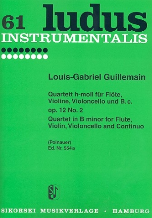 Quartett h-Moll op.12,2 fr Flte, Violine, Violoncello und Bc Stimmen