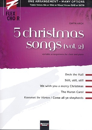 Flexi Choir - 5 Christmas Songs vol.2 for mixed chorus and piano score (dt/en)