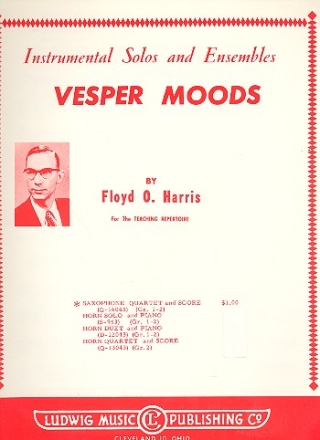 Vesper Moods  for 4 saxophones (AATBar) score and parts