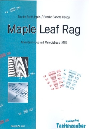 Maple Leaf Rag: fr 2 Akkordeons mit Melodiebass (MIII) Partitur und Stimmen