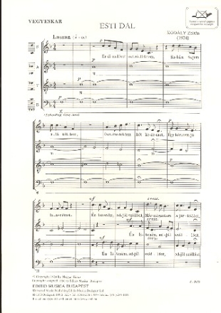 Esti dal fr gem Chor a cappella Partitur