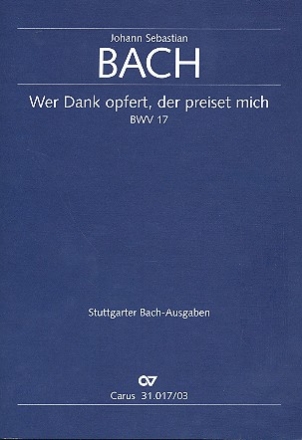 Wer Dank opfert der preiset mich Kantate Nr.17 BWV17 Klavierauszug (dt/en)