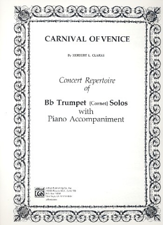 Carnival of Venice for trumpet (cornet) and piano