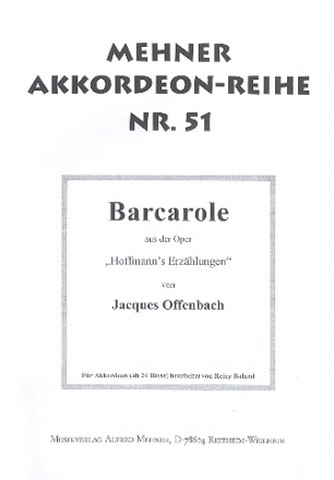Barcarole aus Hoffmanns Erzhlungen fr Akkordeon