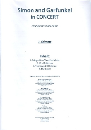 Simon and Garfunkel in Concert: fr Akkordeonorchester (4-4-4-3) Stimmen