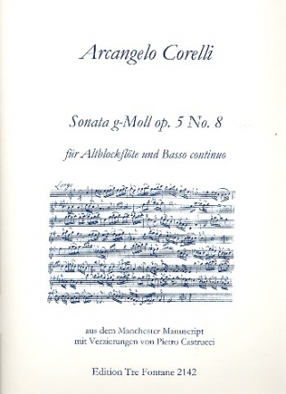 Sonate g-Moll Nr.8 fr Altblockflte und Bc