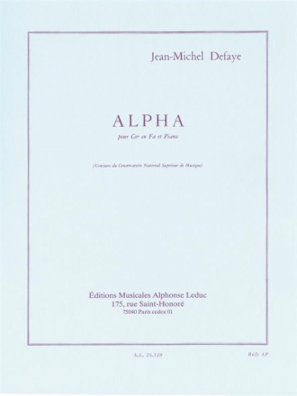 Alpha pour cor en Fa et piano