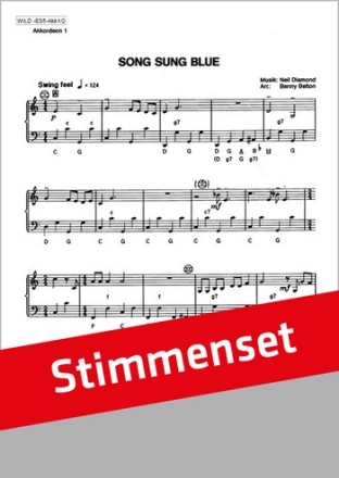 Song Sung Blue fr Akkordeonorchester Stimmenset (4-4-5-6)