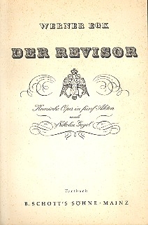 Der Revisor Komische Oper in 5 Akten Textbuch/Libretto