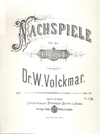 Nachspiele Band 1 op.137 fr Orgel