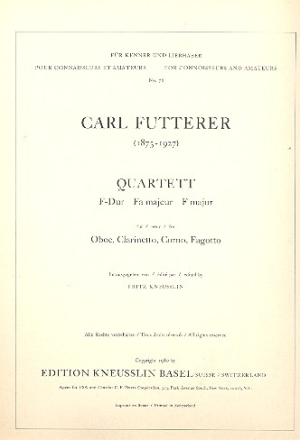Quartett F-Dur für Oboe, Klarinette, Horn und Fagott Stimmen