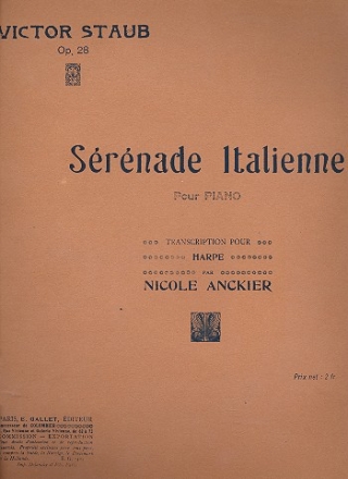 Srnade Italienne pour piano Transcription pour harpe