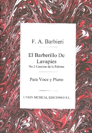 Cancion de la Paloma para voce y piano (sp)