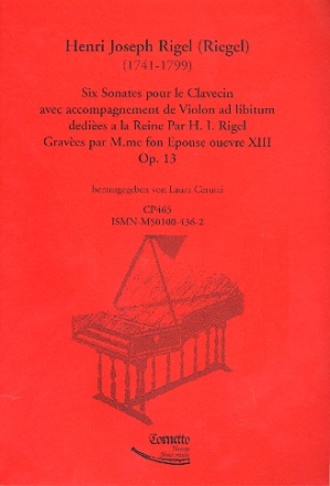6 Sonates op.13 pour clavecin (violon a dlib)