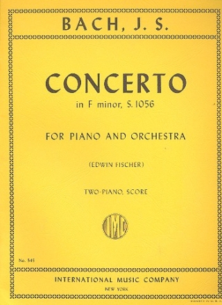 Konzert f-Moll BWV1056 fr Klavier und Orchester fr 2 Klaviere, Spielpartitur