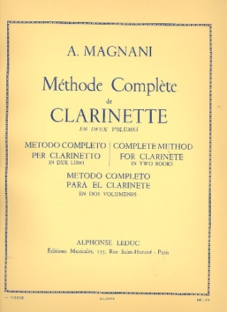 Methode complte vol.1 (parties 1 et 2) pour clarinette (frz/en/sp/it)