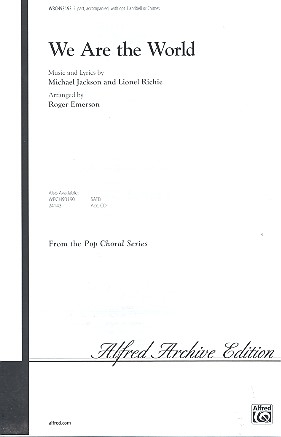 We are the World for 2-part chorus and piano (handbell/chimes ad lib) score