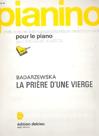 La prire d'une vierge  pour piano (transcription facile)