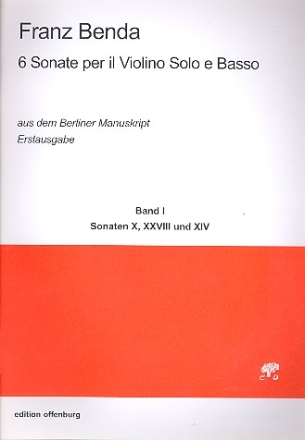 6 Sonaten aus dem Berliner Manuskript Band 1 fr Violine und Bc Partitur und Stimmen (Bc nicht ausgesetzt)