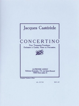 Concertino pour trompette, trombone, orchestre de cordes, piano et percussion pour trompette, trombone et piano parties