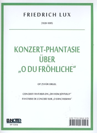 Fantasie ber Oh du frhliche op.29 fr Orgel