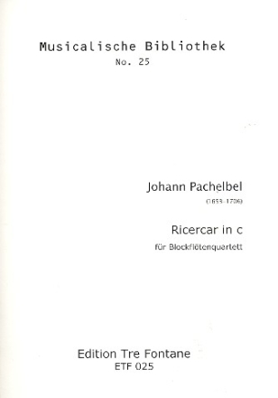 Ricercar C-Dur fr 4 Blockflten (SATB) Partitur und Stimmen