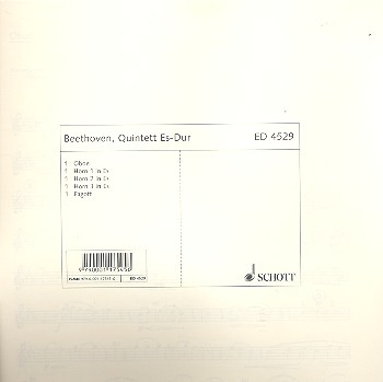 Quintett Es-Dur fr Oboe, 3 Hrner in Es und Fagott Stimmensatz