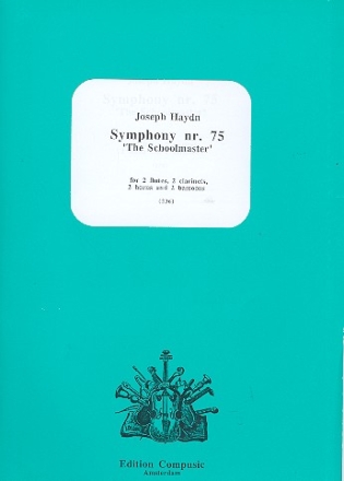 Symphony no.75 for 2 flutes, 2 clarinets, 2 horns and 2 bassoons score and parts