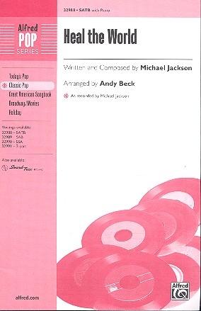 Heal the World for mixed chorus (SATB) and piano score