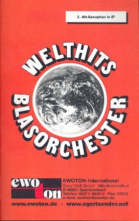 Welthits Band 1: fr Blasorchester Altsaxophon 2