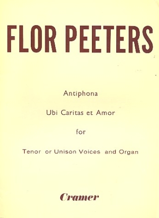 Ubi caritas et amor for tenor voice(s) and organ