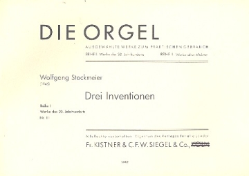 3 Inventionen fr Orgel