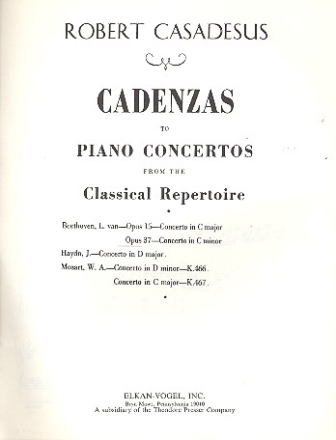 Cadenza to the Piano Concerto in c Minor po.37 for piano
