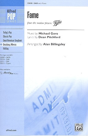 Fame for mixed chorus (SAM) and piano score