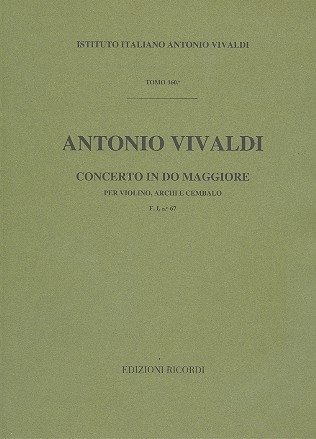 Konzert D-Dur F.I,67 fr Violine, Streicher und Bc Partitur