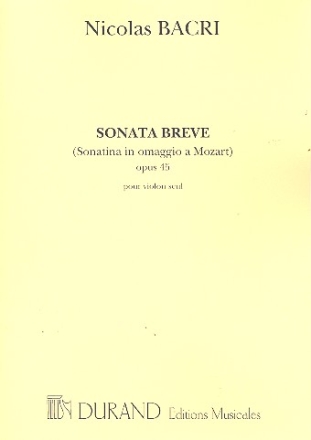 Sonate brve op.45 pour violon