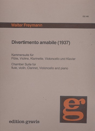 Divertimento amabile fr Flte, Violine, Klarinette, Violoncello und Klavier Partitur und Stimmen