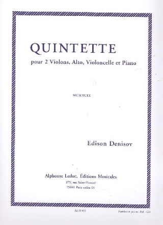 Quintett fr 2 Violinen, Viola, Violoncello und Piano Stimmen