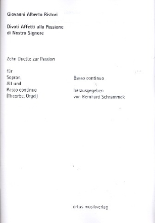 10 Duette zur Passion  fr Sopran, Alt und Bc Bc (Thoerbe/Orgel)