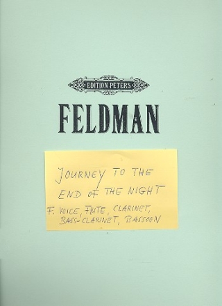 Journey to the End of the Night fr Sopran, Flte, Klarinette, Bassklarinette und Fagott Partitur